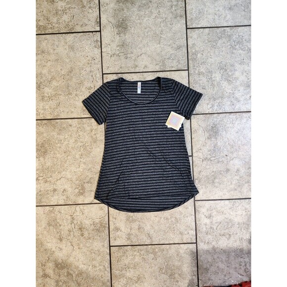 New with Tags LuLaRoe Classic Tee - Size S - Black Gray Striped Women's Comfort - Picture 9 of 9